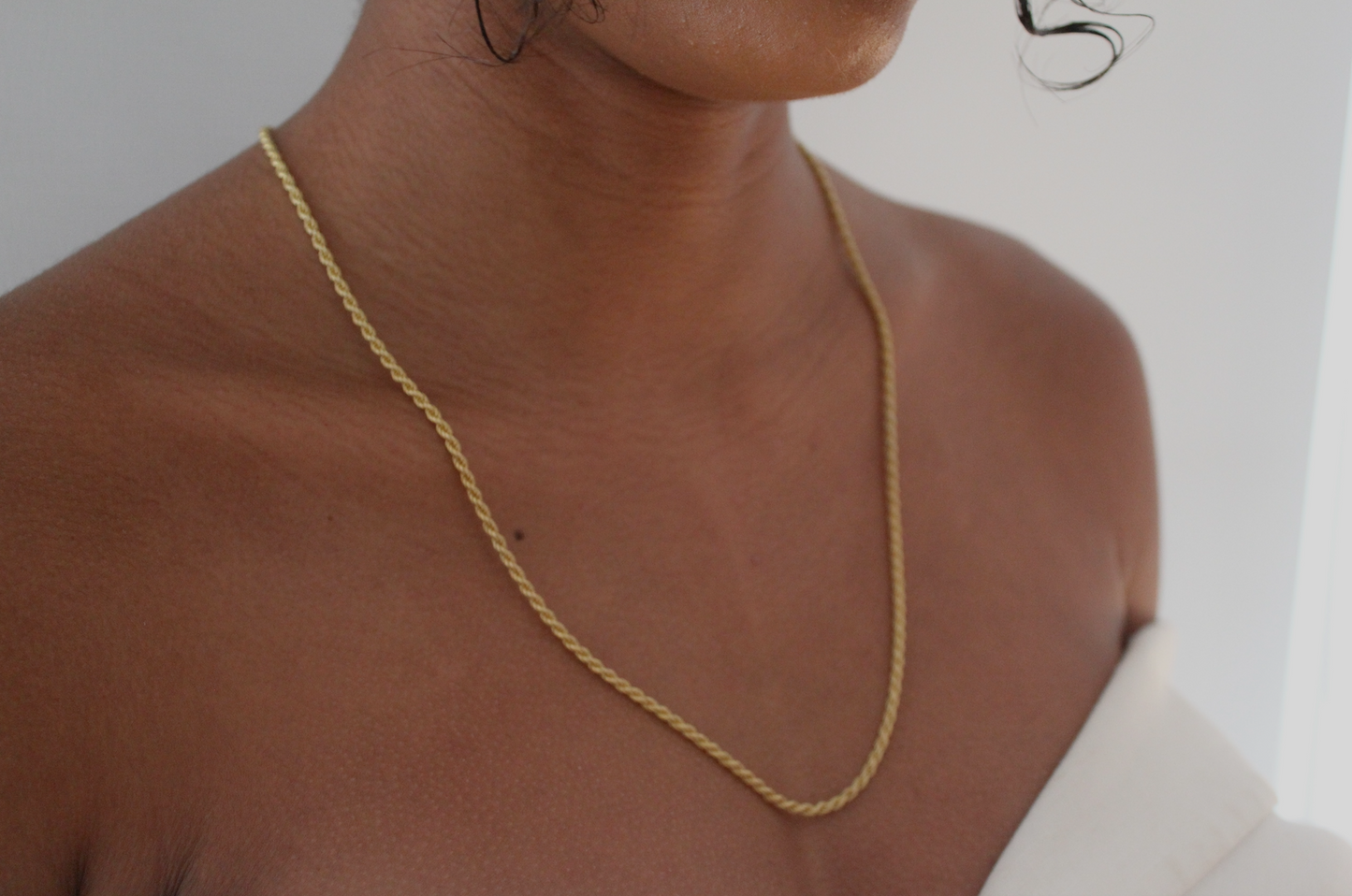 18K Gold Plated Unisex Rope Chain 61cm