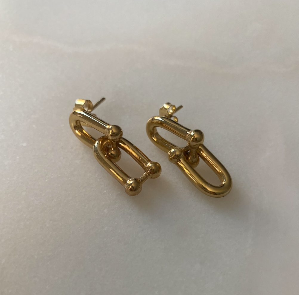 18K Gold Plated Theo link earrings