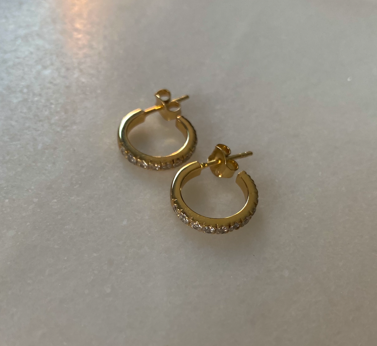 18k Zirconia Queenie hoops