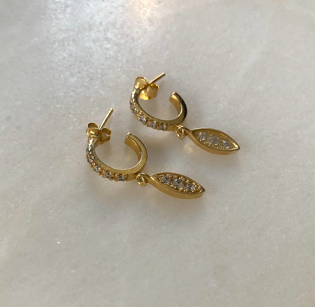 18k Gold Plating Castela Hoops