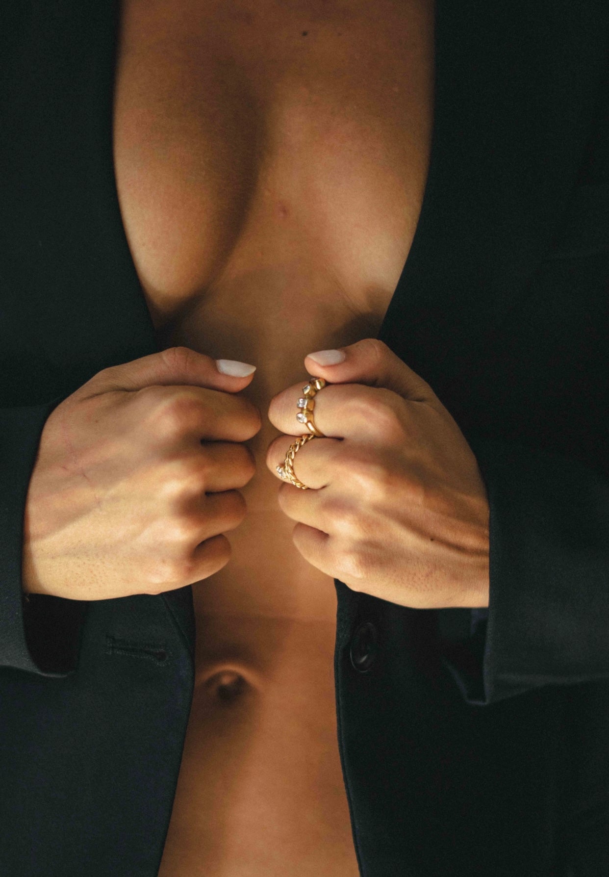 18K Gold Plated Zirconia Four Shape Ring