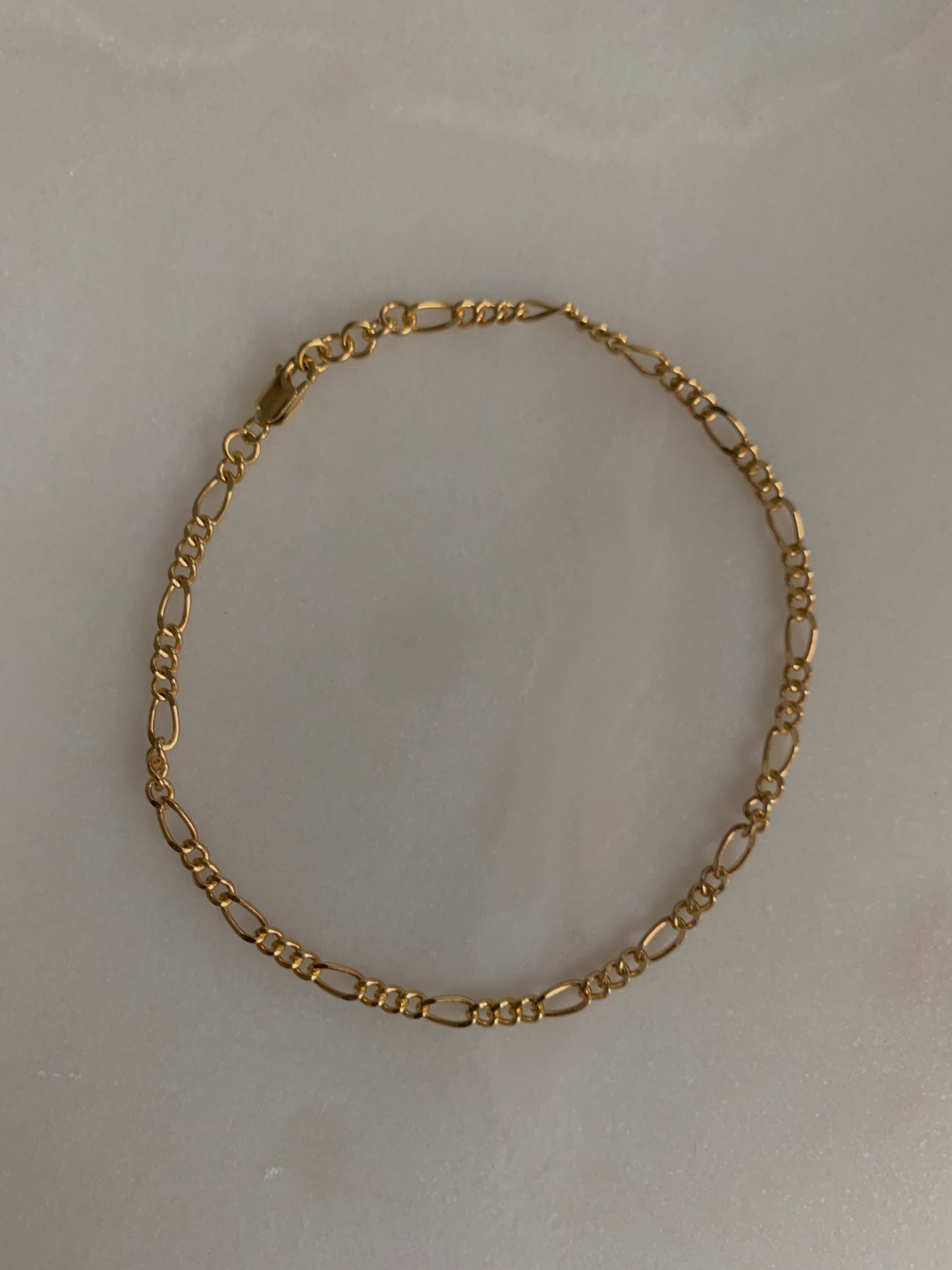 18K Gold Plated Figaro Anklet