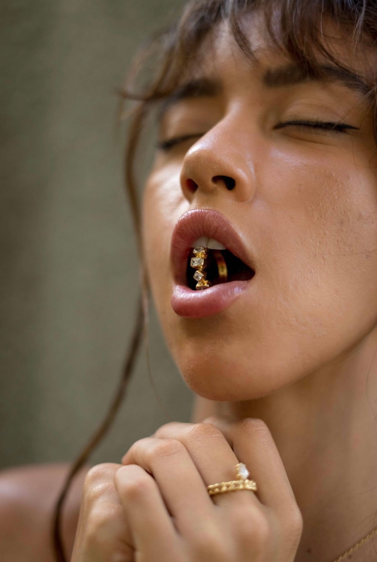 18K Gold Plated Zirconia Four Shape Ring