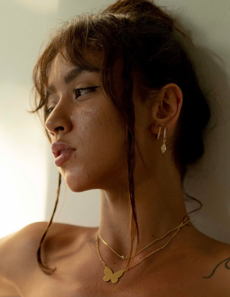18k Gold Plating Castela Hoops