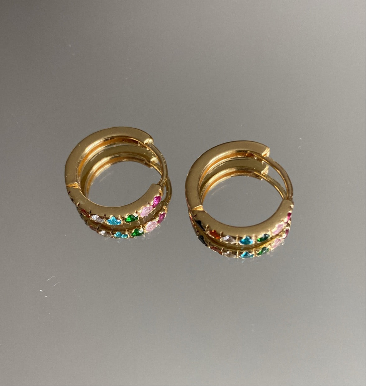 18k Rainbow Fantasy Huggies