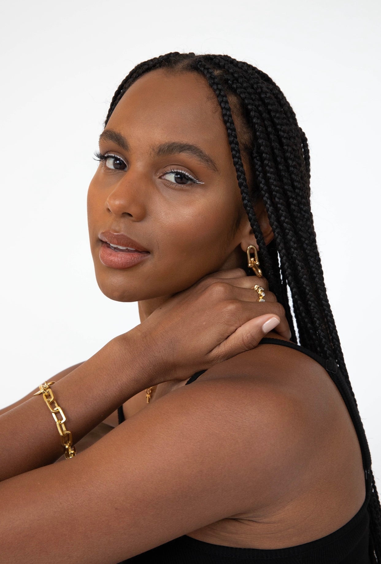 18K Gold Plated Theo link earrings