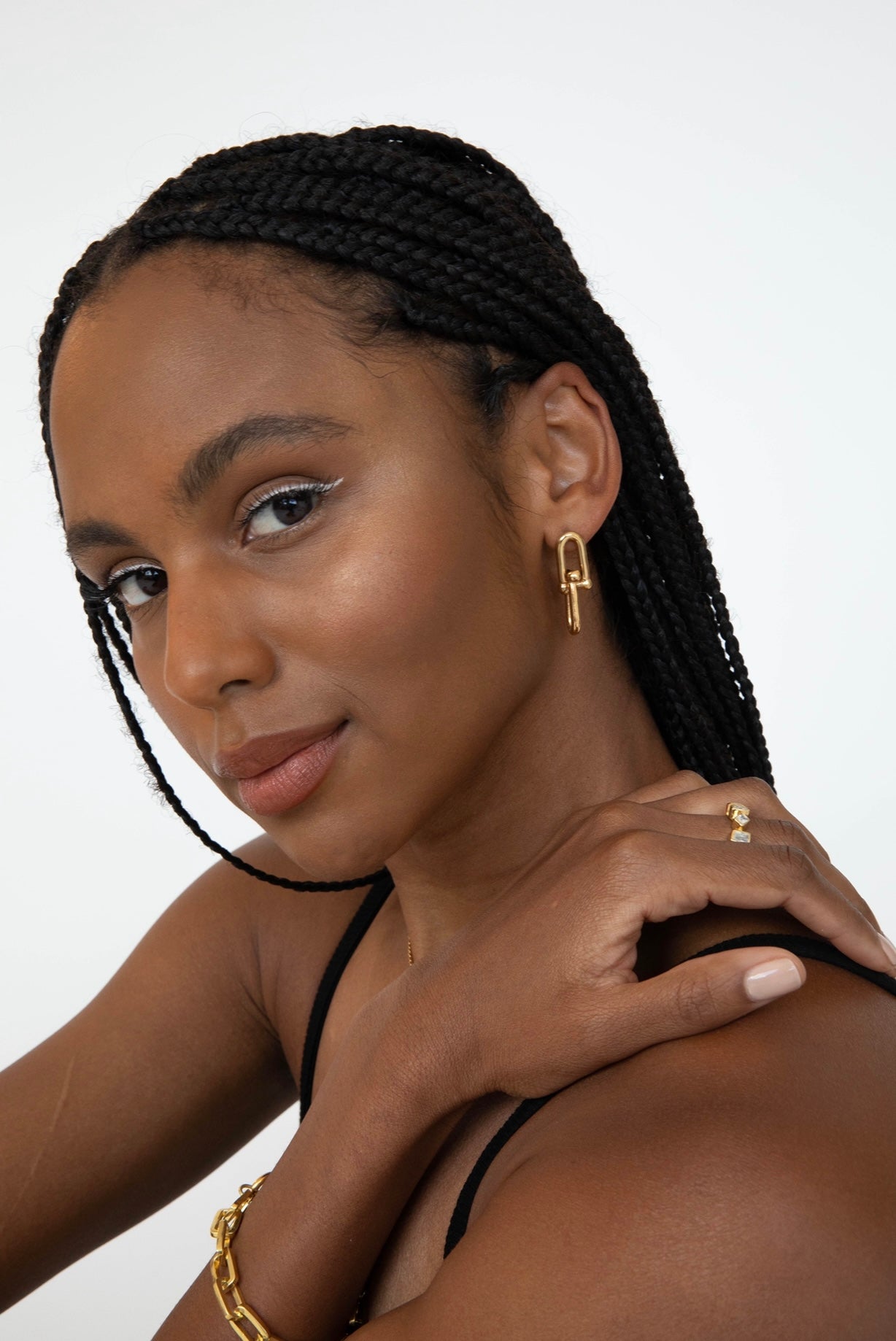 18K Gold Plated Theo link earrings