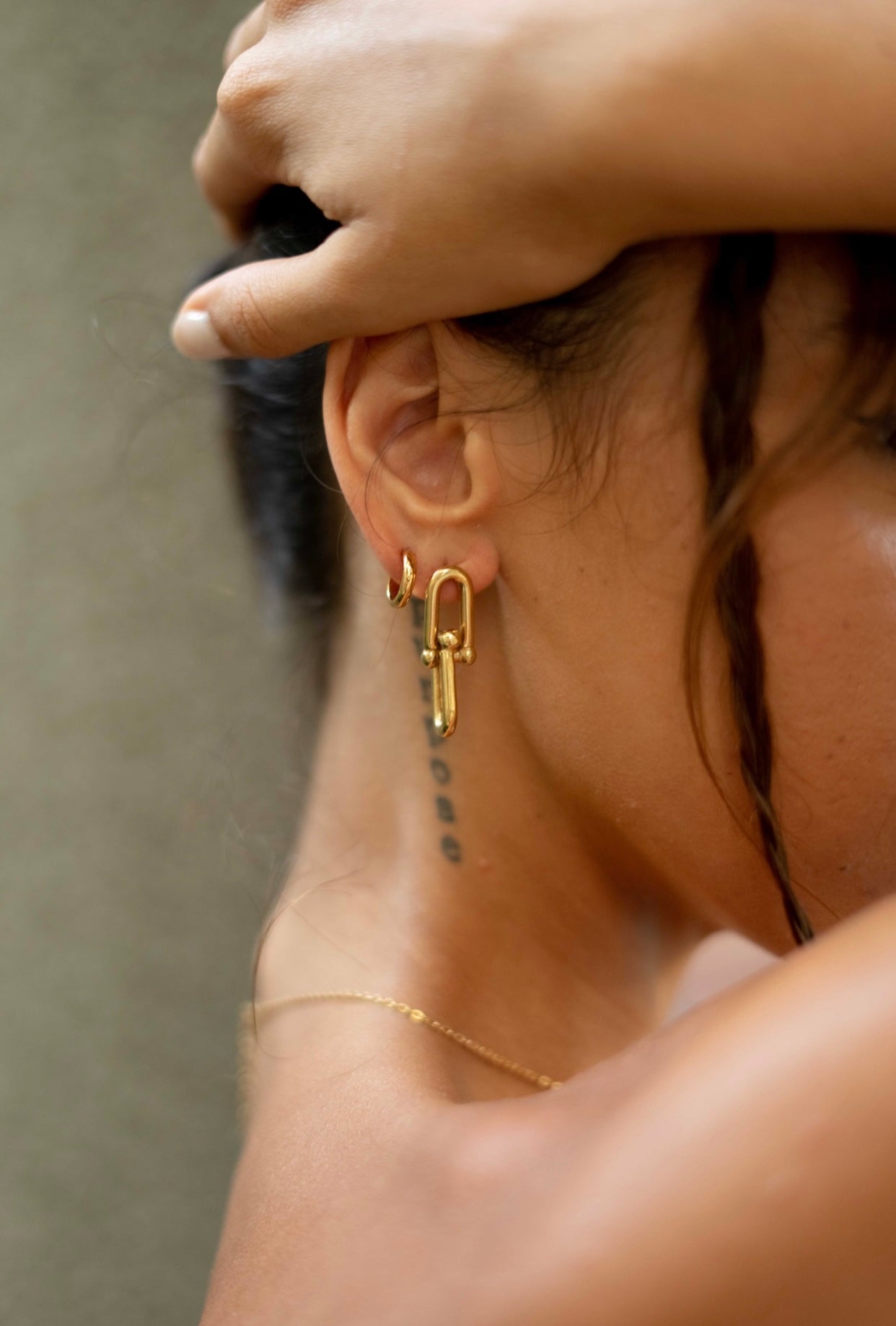 18K Gold Plated Theo link earrings