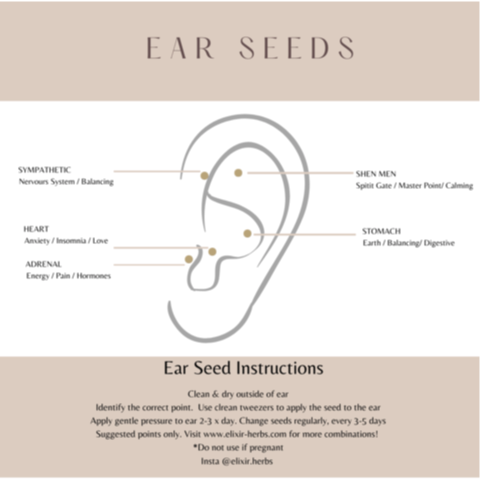20 pack Ear Seeds - 24K Gold with jewellery pouch