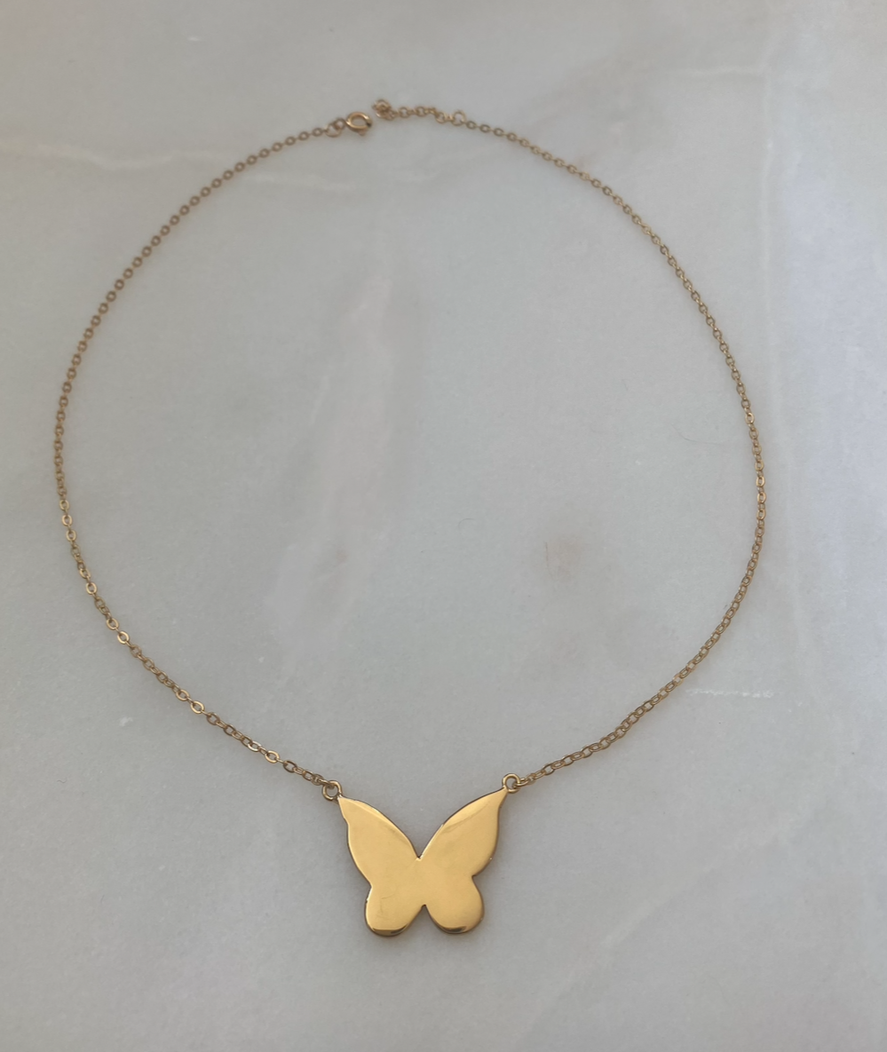 18K Gold Plated Butterfly Necklace with 42cm Adjustable Chain