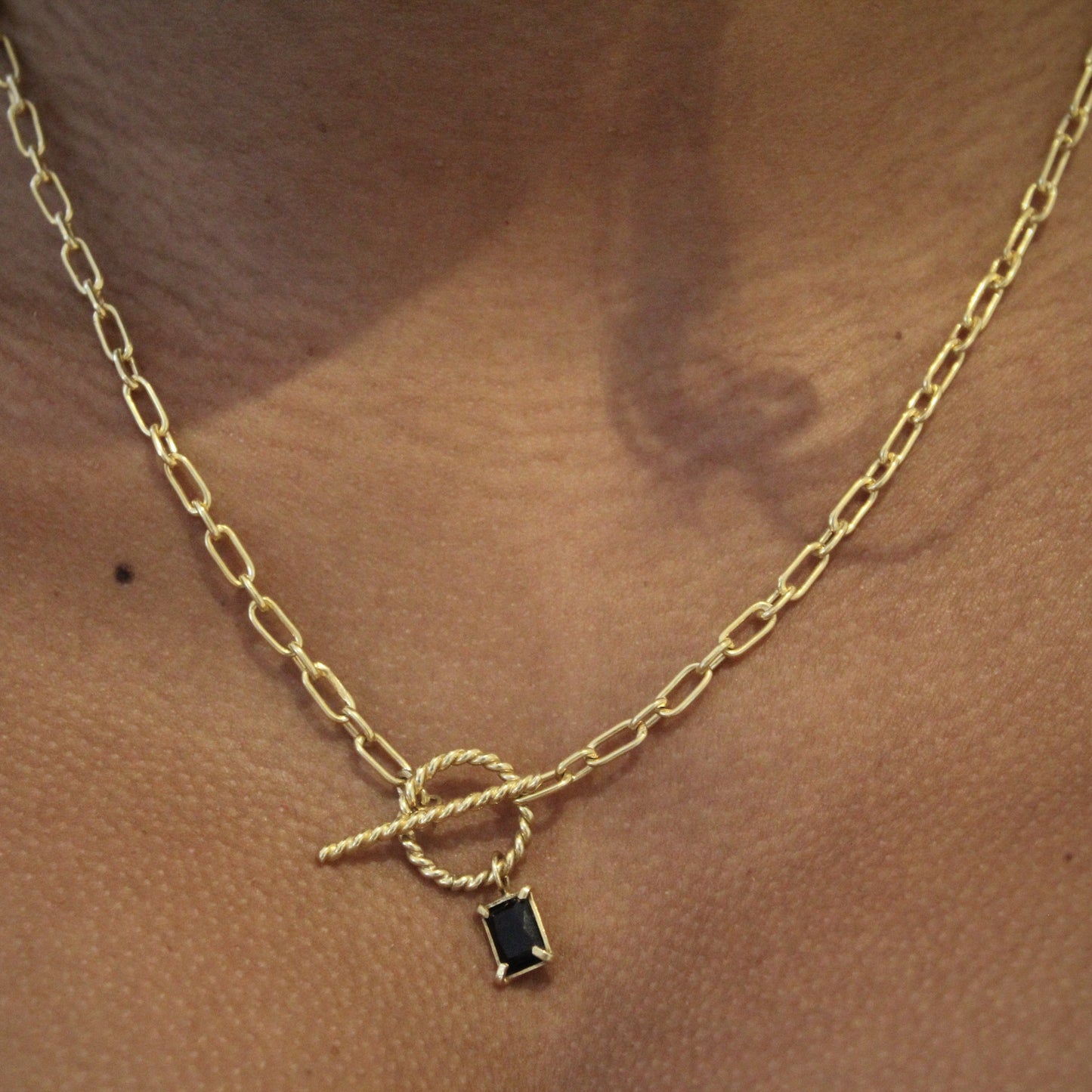 The Onyx Stone Link Necklace - you by me.