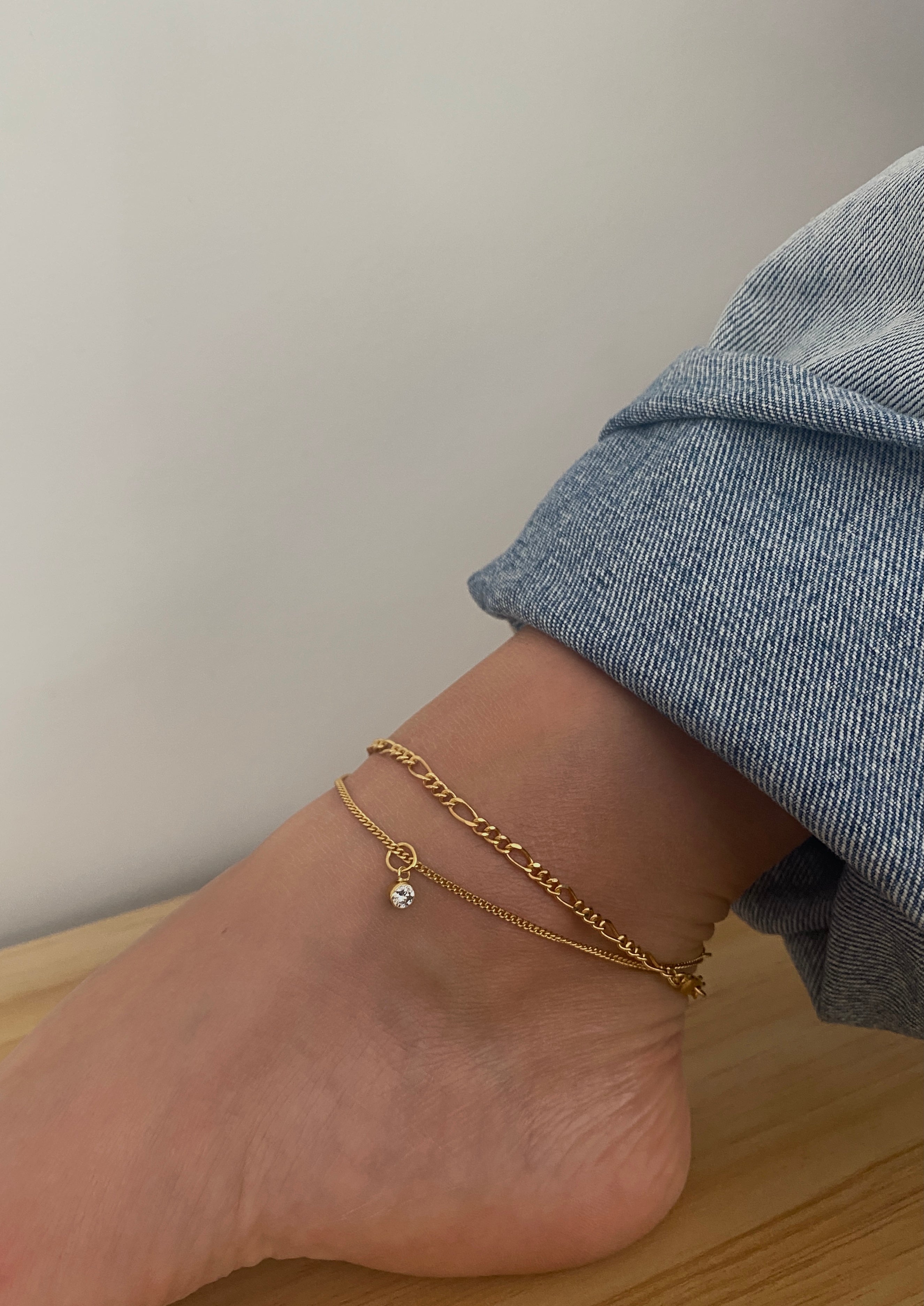 18k solid gold deals anklet